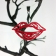 red kiss jewelry, red lips jewelry, red kiss necklace, red kiss pendant