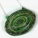 upcycyled paper necklace, large green pendant, huge green necklace, handmade