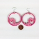 quilling heart earrings, unique jewelry, unique gift, gift for her, pink jewelry