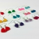 small hearts, many colors, wedding colors, simple earrings, minimal earrings