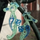 paper quilling seahorse earrings, seahorse jewelry, seahorse jewellery