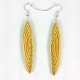 yellow earrings, long earrings, paper earrings, long tapered earrings