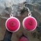 Eco Friendly Pink Paper Quilling Dome Earrings, shades of pink pink dome earrings, quilling jewelry, paper earrings, quilled earrings