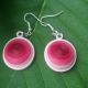 pink earrings, ecofriendly earrings, eco chic earrings, pink and white