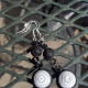 black and white earrings, long dangle earrings, long earrings, quill earrings