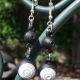 dangle earrings, black chandelier, black paper quilling earrings, eco friendly