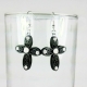 handmade cross earrings, black quilling jewelry, black cross earrings