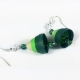 unique earrings, paper earrings, shades of green, dangle earrings, light green