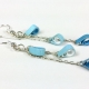 blue drop earrings, blue tears earrings, blue tear drop earrings, silver chain