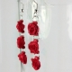 red rose earrings, pink rose earrings, white rose earrings, blush rose