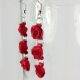Dangle Flower Earrings red rose earrings, pink rose earrings, white rose earrings, blush rose