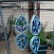 paper filigree chandelier earrings, dangle chandelier earrings, blue earrings