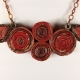 ecofriendly necklace, eco friendly necklace, red paper necklace, red necklace