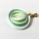 Eco Friendly Paper Quilled Pendant, side green and white, pastel colors, pastel jewelry, light colors, spring jewelry