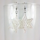 Quilled Christmas Snowflake Earrings, white snow earrings, handmade snowflakes, handmade snowflake earrings, paper snowflake