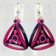 fuchsia and navy earrings, paper quilled earrings, navy and fuchsia earrings