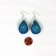 chunky drop earrings, chunky blue earrings, handmade earrings, eco friendly
