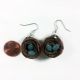 Quilled Birds Nest Earrings with Eggs, scale bird nest jewelry, paper nest, handmade nest earring, blue eggs, two eggs