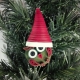 handmade ornament, handmade owl ornament, lightweight ornament, owl Santa