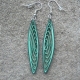 long green earrings, handmade earrings, paper quilled earrings, green earrings