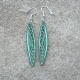 dangle earrings, long dangle earrings, shades of green, unusual earrings