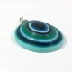 blue pendant, third eye pendant, boho chic pendant, paper quilling, faux agate