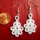 Eco Friendly Paper Bridal Earrings Unique Wedding, scale bright white earrings, lightweight earrings, elegant earrings, different earring