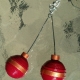 paper quilling earrings, Christmas earrings, handmade Christmas earrings