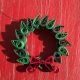 Christmas wreath, wreath pendant pin, Christmas jewelry, paper quillled wreath