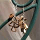 gold triangle cluster earrings, handmade earrings, paper quilled earrings, paper