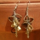 Gold Triangle Cluster Earrings, clay long earrings, dangle earrings, handmade jewelry, chunky earrings, long dangle