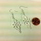 floral earrings, white earrings, lacy earrings, white filigree earrings