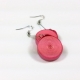chunky pink earring, dangle disc earring, paper quilling earrings, paper earring