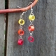 ombre paper dangle chain earrings, dangle chain earrings, paper quilled earrings
