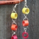earth friendly earrings, handmade earrings, red, yellow, orange, gift for her