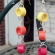 paper quilling jewelry, ombre earrings, paper rings, paper circles, warm colors