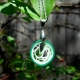 green jewelry, orange pendant, green pendant, abstract necklace, paper necklace