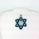 paper quilling pendant, paper jewelry, ornate star of David, blue and white star