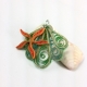 Paper Quilled Seashell Pendant with Starfish, sea green beach jewelry, seashell necklace, seashell jewelry, quilled shell