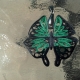 paper butterfly, emerald green, green and black, black and green, for women