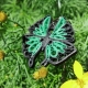 green paper quilled butterfly pendant, paper quilling jewelry, large butterfly