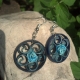 Navy Blue Filigree Round Earrings Blue Flower navy blue filigree earrings, round earrings, small earrings, something blue