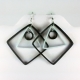 modern earrings, black and white earrings, geometric earrings, eco chic earrings