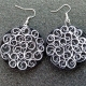 Black and White Filigree Earrings Large black and white earrings, filigree earrings, black and white filigree, eco chic