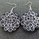 black and white earrings, filigree earrings, black and white filigree, eco chic