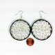Black and White Filigree Earrings Large, scale handmade jewelry, elegant earrings, unique earrings, first anniversary gift