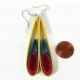 Yellow Flame Earrings paper filigree earrings, yellow and red, red and yellow, handmade earrings