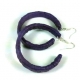rustic earrings, rustic hoop earrings, purple hoop earrings, paper quill earring