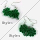clover earrings, green earrings, green shamrocks, irish jewelry, paper quilling