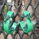 Irish earrings, half hoop earrings, open hoop earrings, quilling shamrocks